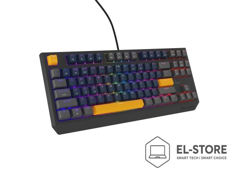 GENESIS GENESIS THOR 230 TKL klawiatura Gaming USB + RF Wireless + Bluetooth QWERTY Czarny, Niebieski, Szary, Pomarańczowy