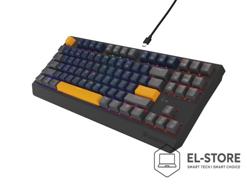 GENESIS GENESIS THOR 230 TKL klawiatura Gaming USB + RF Wireless + Bluetooth QWERTY Czarny, Niebieski, Szary, Pomarańczowy