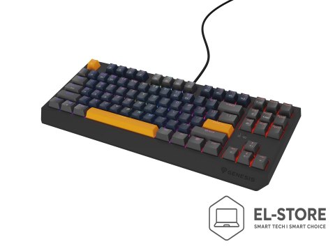 GENESIS GENESIS THOR 230 TKL klawiatura Gaming USB + RF Wireless + Bluetooth QWERTY Czarny, Niebieski, Szary, Pomarańczowy