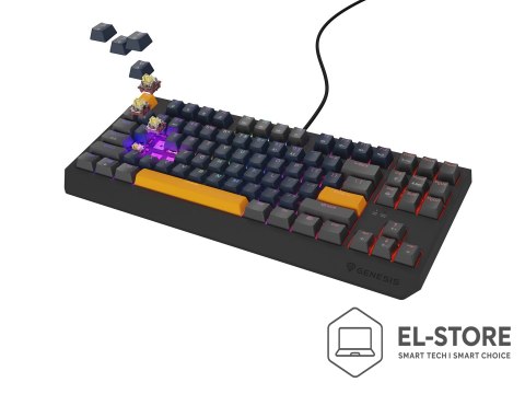 GENESIS GENESIS THOR 230 TKL klawiatura Gaming USB + RF Wireless + Bluetooth QWERTY Czarny, Niebieski, Szary, Pomarańczowy