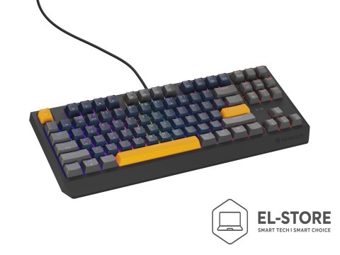 GENESIS GENESIS THOR 230 TKL klawiatura Gaming USB + RF Wireless + Bluetooth QWERTY Czarny, Niebieski, Szary, Pomarańczowy