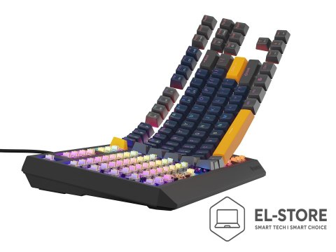 GENESIS GENESIS THOR 230 TKL klawiatura Gaming USB + RF Wireless + Bluetooth QWERTY Czarny, Niebieski, Szary, Pomarańczowy