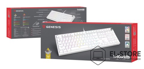 GENESIS Klawiatura GENESIS THOR 404 uniwersalne USB QWERTY Angielski Biały