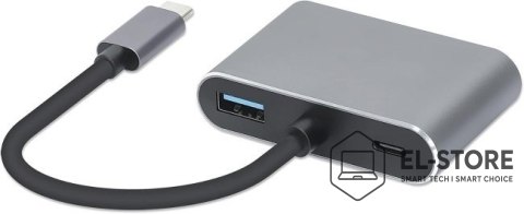 IBOX Hub USB Typ-C 4w1 USB 3.0 + PD 100W + HDMK 4k30Hz + VGA FullHD