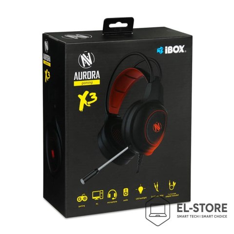IBOX SŁUCHAWKI Z MIKROFONEM I-BOX X3 GAMING, LED
