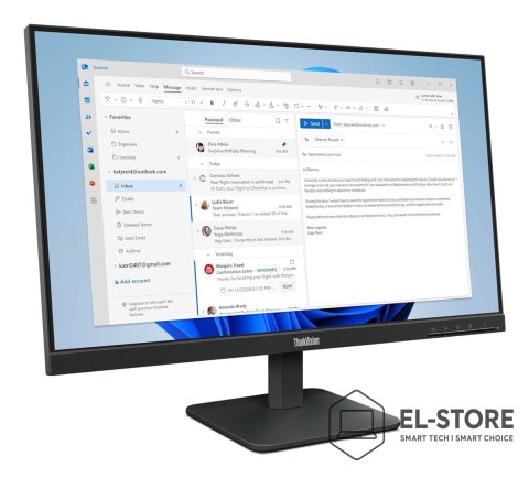 Lenovo Lenovo ThinkVision S24-4e monitor komputerowy 60,5 cm (23.8") 1920 x 1080 px Full HD LED Czarny