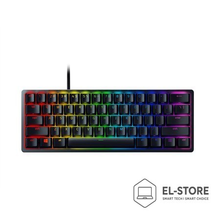 RAZER Razer Huntsman Mini 60% Klawiatura do gier Opto-mechaniczny fioletowy przełącznik Światło LED RGB NORD Przewodowa