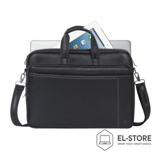 RivaCase RIVACASE TORBA NA LAPTOP 16" ORLY, CZARNA, MATERIAŁ WODOODPORNY, KIESZENIE NA TABLET 10,1", SMARTFON, DOKUMENTY I AKCESORIA