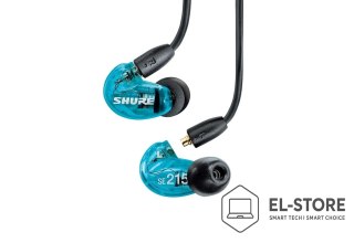 SHURE Shure SE215DYBL+UNI-EFS - Słuchawki douszne AONIC215 z pojedynczym przetwornikiem i kablem 3.5mm (niebieskie)