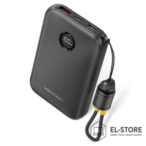 Vention Powerbank Vention 10000mAh 2 x USB-C 1x USB-A z wyświetlaczem 22,5W czarny