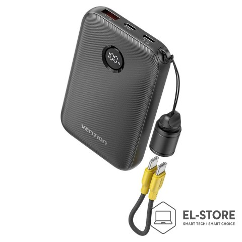 Vention Powerbank Vention 10000mAh 2 x USB-C 1x USB-A z wyświetlaczem 22,5W czarny