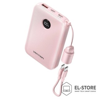 Vention Powerbank Vention 10000mAh 2 x USB-C 1x USB-A z wyświetlaczem 22,5W różowy