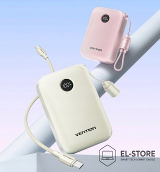 Vention Powerbank Vention 20000mAh 2 x USB-C 1x USB-A z wyświetlaczem 22,5W beżowy