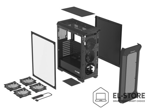 GENESIS Obudowa NATEC Genesis Irid 505 ARGB NPC-1518 (ATX. Micro ATX. Mini ITX; kolor czarny)