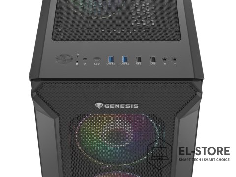 GENESIS Obudowa NATEC Genesis Irid 505 ARGB NPC-1518 (ATX. Micro ATX. Mini ITX; kolor czarny)