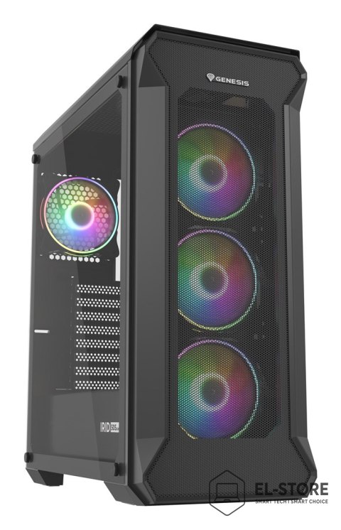 GENESIS Obudowa NATEC Genesis Irid 505 ARGB NPC-1518 (ATX. Micro ATX. Mini ITX; kolor czarny)