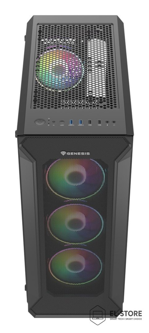 GENESIS Obudowa NATEC Genesis Irid 505 ARGB NPC-1518 (ATX. Micro ATX. Mini ITX; kolor czarny)