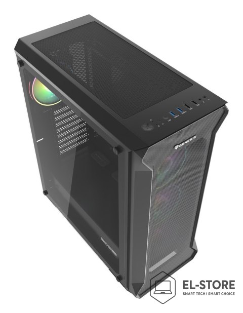 GENESIS Obudowa NATEC Genesis Irid 505 ARGB NPC-1518 (ATX. Micro ATX. Mini ITX; kolor czarny)