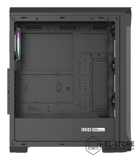 GENESIS Obudowa NATEC Genesis Irid 505 ARGB NPC-1518 (ATX. Micro ATX. Mini ITX; kolor czarny)
