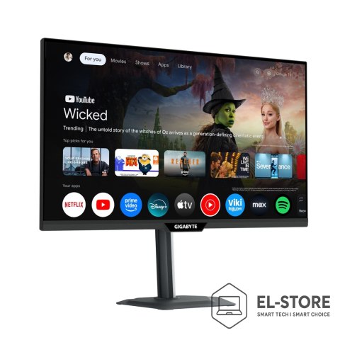 Gigabyte GIGABYTE M27QS monitor komputerowy 68,6 cm (27") 2560 x 1440 px Quad HD LED Czarny