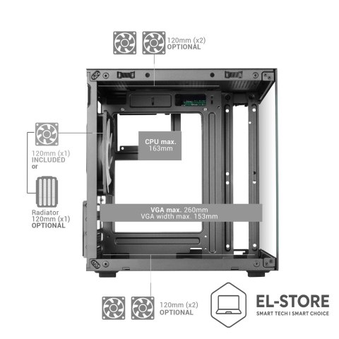 TACENS TACENS MARS MC-CUBE 1xARGB USB-C mATX- obudowa/cases