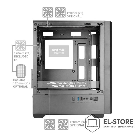 TACENS TACENS MARS MC-VECTOR 4xARGB USB-C mATX- obudowa/cases