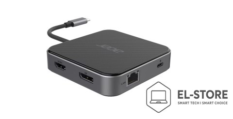 Acer Hub wielofunkcyjny ACER 7in1 USB4 8k Multi Display Hub 1xHDMI/1xDP/2xUSB3.2/USB-C/RJ45/Audi