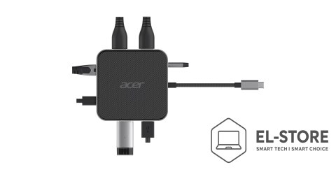 Acer Hub wielofunkcyjny ACER 7in1 USB4 8k Multi Display Hub 1xHDMI/1xDP/2xUSB3.2/USB-C/RJ45/Audi