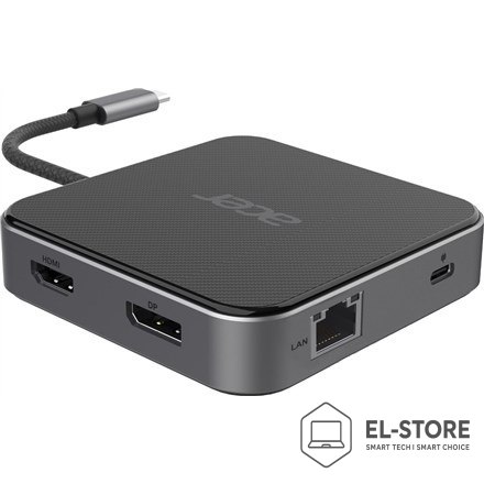 Acer Hub wielofunkcyjny ACER 7in1 USB4 8k Multi Display Hub 1xHDMI/1xDP/2xUSB3.2/USB-C/RJ45/Audi
