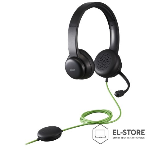 Acer Konferencyjny zestaw słuchawkowy Acer z mikrofonem, USB typu A, Czarny