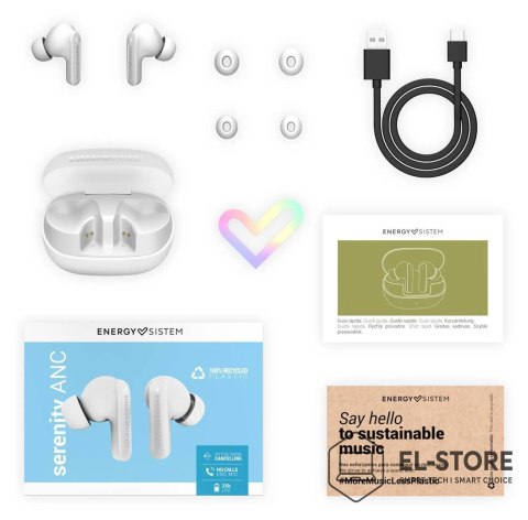 Energy Sistem Słuchawki bezprzewodowe Energy Sistem True Wireless Earphones Serenity ANC z mikrofonem Bluetooth białe