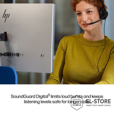Hewlett-Packard Słuchawki przewodowe HP Poly Mission 415 Monaural USB Wired Headset Classic