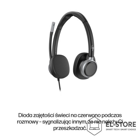 Hewlett-Packard Słuchawki przewodowe HP Poly Mission 625 Stereo USB Wired Headset