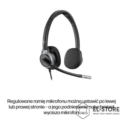 Hewlett-Packard Słuchawki przewodowe HP Poly Mission 625 Stereo USB Wired Headset