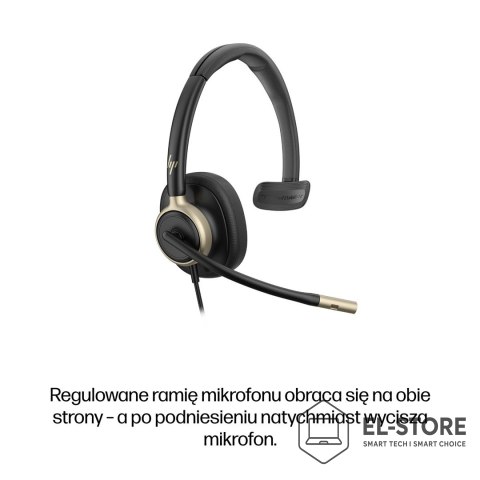 Hewlett-Packard Słuchawki przewodowe HP Poly Mission 815 Monaural USB Wired Headset