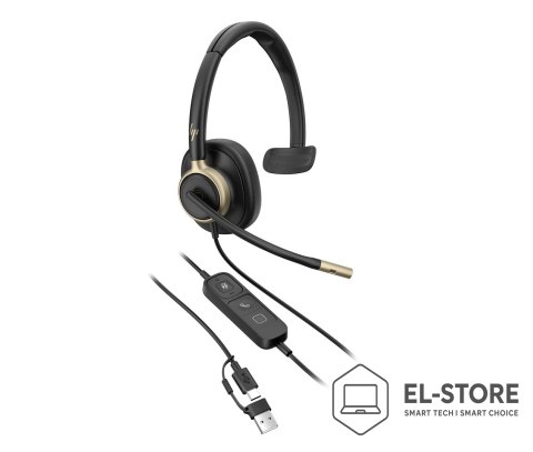Hewlett-Packard Słuchawki przewodowe HP Poly Mission 815 Monaural USB Wired Headset