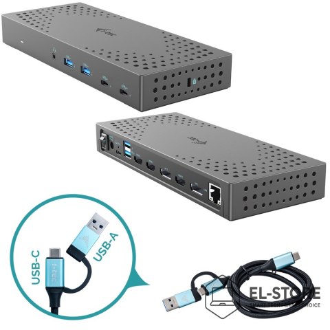 I-Tec I-tec CATRIPLE4KDOCKPD2 stacja dokująca Przewodowa USB 3.2 Gen 2 (3.1 Gen 2) Type-C Szary
