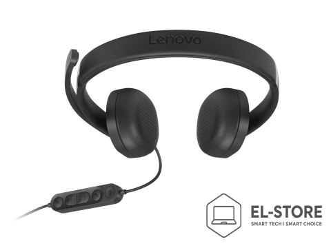 Lenovo Przewodowy zestaw słuchawkowy VoIP Lenovo 5000 z mikrofonem, USB A/C, Czarny