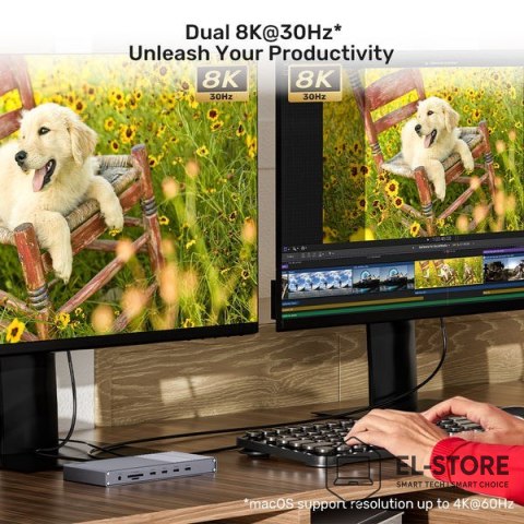 UNITEK Unitek Potrójna stacja dokująca USB4 40Gb/s,zasilacz 120W