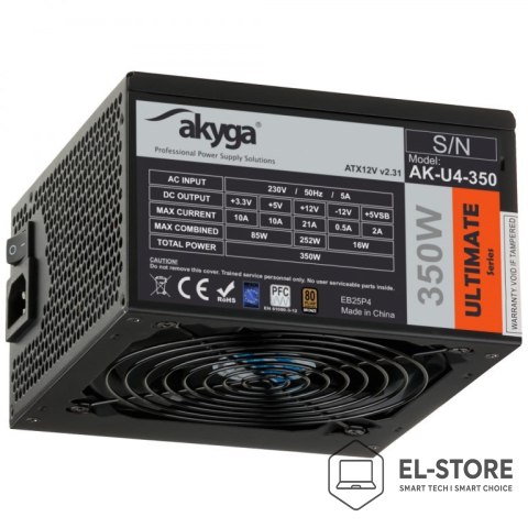 Akyga Akyga AK-U4-350 moduł zasilaczy 350 W 20+4 pin ATX ATX Czarny