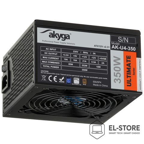 Akyga Akyga AK-U4-350 moduł zasilaczy 350 W 20+4 pin ATX ATX Czarny