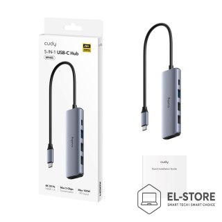 CUDY CUDY UH405 Hub 5-IN-1 USB-C z HDMI 4K