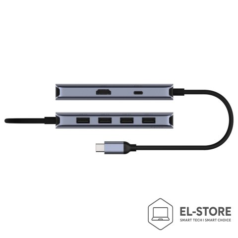 CUDY CUDY UH500 Hub USB-C 6-IN-1 z HDMI 4K