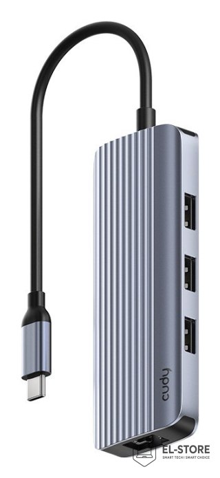 CUDY CUDY UH606 6-In-1 USB-C Hub with Gigabit