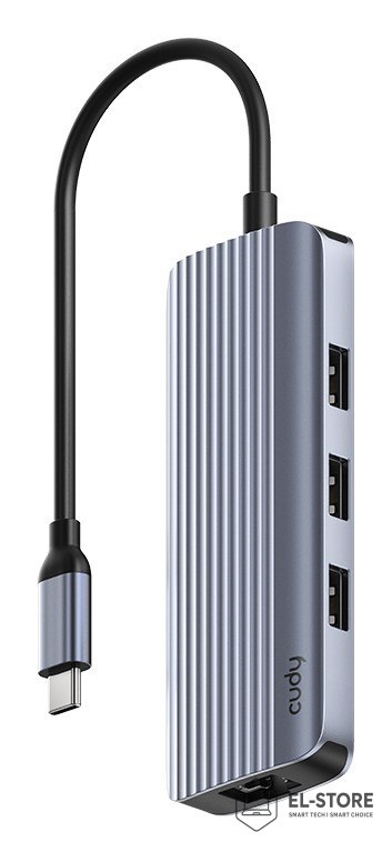 CUDY CUDY UH606 6-In-1 USB-C Hub with Gigabit