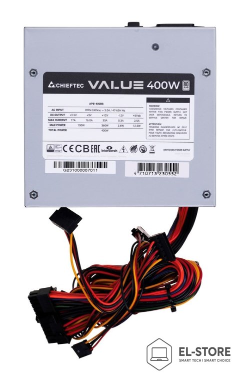 Chieftec ZASILACZ CHIEFTEC SERIA VALUE APB-400B8 400W