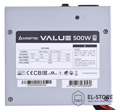 Chieftec ZASILACZ CHIEFTEC SERIA VALUE APB-500B8 500W