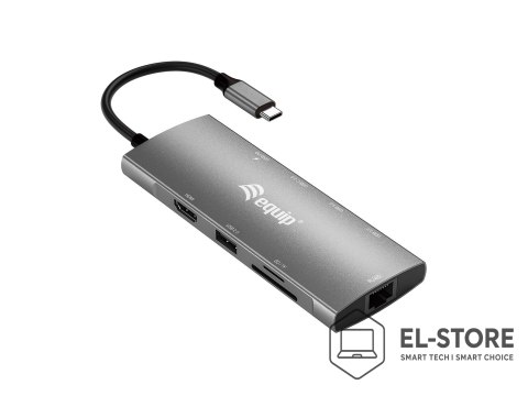 EQUIP Equip 133490 stacja dokująca Przewodowa USB 3.2 Gen 1 (3.1 Gen 1) Type-C Szary