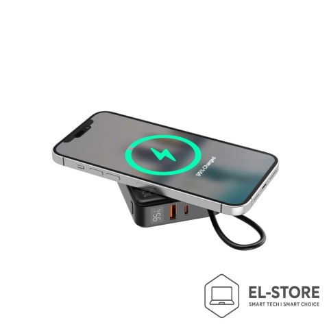 GEMBIRD GEMBIRD POWERBANK 10000 MAH, SZYBKIE ŁADOWANIE 20 W, ŁADOWANIE BEZPRZEWODOWE CZARNY