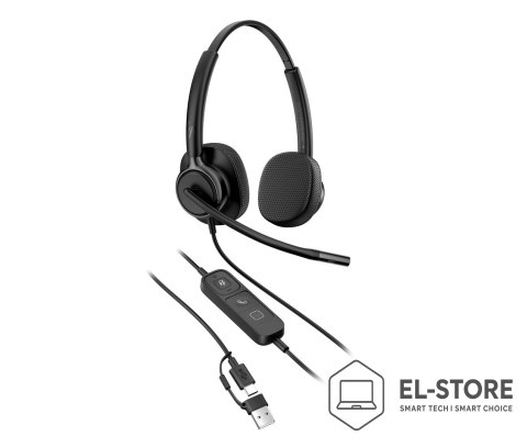 Hewlett-Packard Słuchawki przewodowe HP Poly Mission 425 Stereo USB Wired Headset